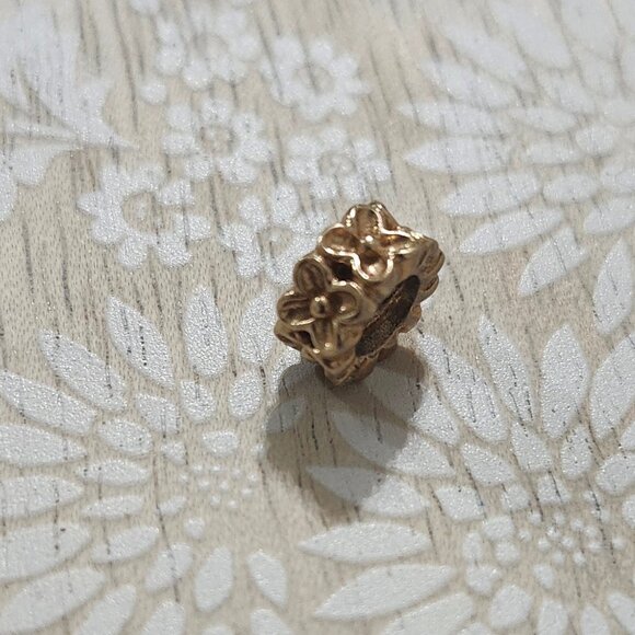 Pandora 14k Gold Aloha Flowers Spacer Charm